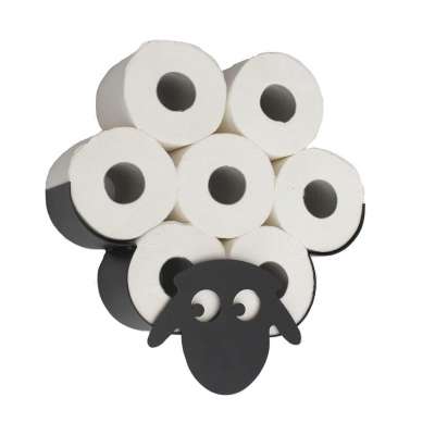 Wall-Mounted Sheep Black Metal Toilet Roll Holder WC Spare Role Holder Toilet Paper Holder shelf