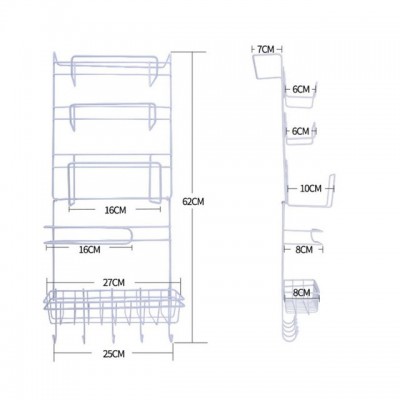 Hot sale Sidewall Holder Multifunctional Kitchen Supplies Organizer Household Multi-layer Fridge Storage Refrigerator Rack