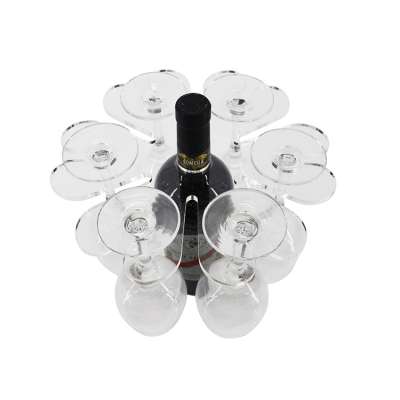 Factory customized acrylic rotating wine glass rack